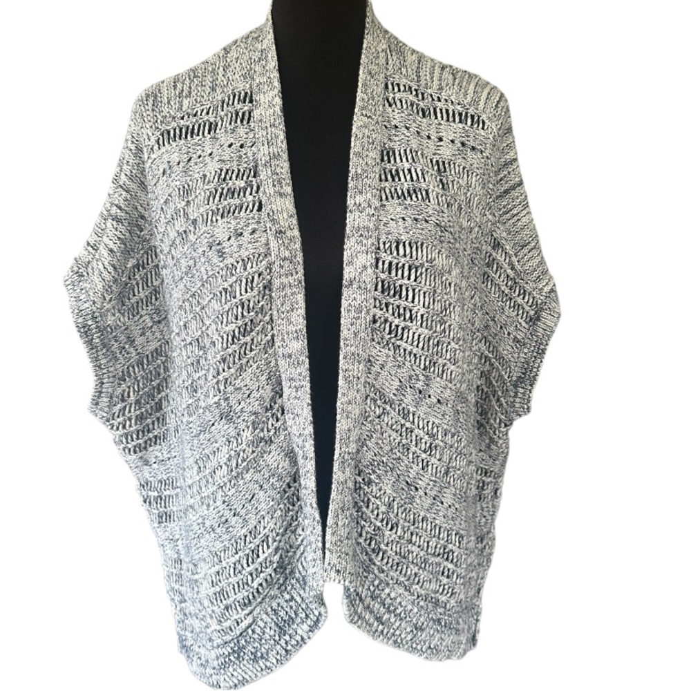 DKNY Blue/Gray Knit Oversized Cardigan Size Small
